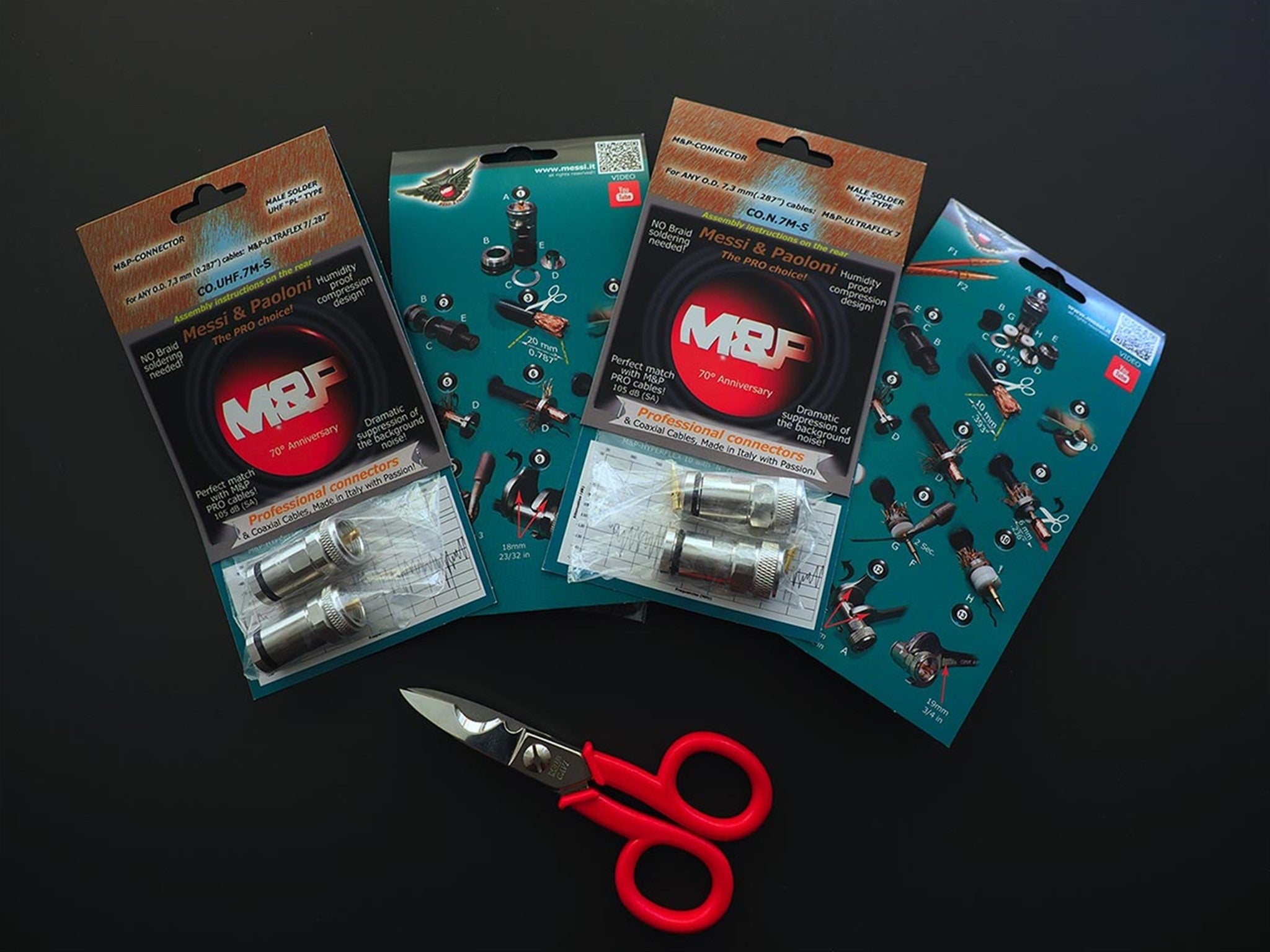 MESSI E PAOLONI CO.UHF.5F-S - Connettore femmina volante UHF (PL) per cavi Ø  5 mm